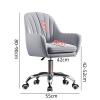 Accent Vanity Chair, Velvet Ergonomic Height-Adjustable Home Office Swivel Chair, Gray view 4