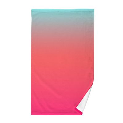 CHIFIGNO Blue-Pink Gradient Cotton Hand Towels, Decorative Guest Bathroom Towels, Kitchen Towel, Salon Towels, 40.6 x 71.1 cm