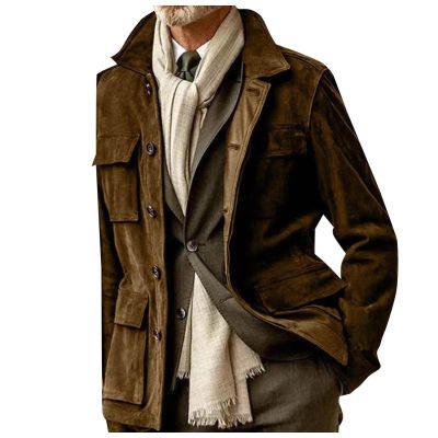 SRZYMJ Men's Wool Coat, Thick Winter Transitional Coat, Parka, Cotton Casual Outdoor Jacket, Softshell, Quilted and Fleece Jacket