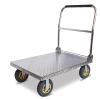 ZDHFFFUK Platform Cart, Stainless Steel Deck, Folding Padded Handle, 8-Inch Wheels view 1