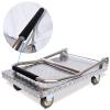 ZDHFFFUK Platform Cart, Stainless Steel Deck, Folding Padded Handle, 8-Inch Wheels view 3