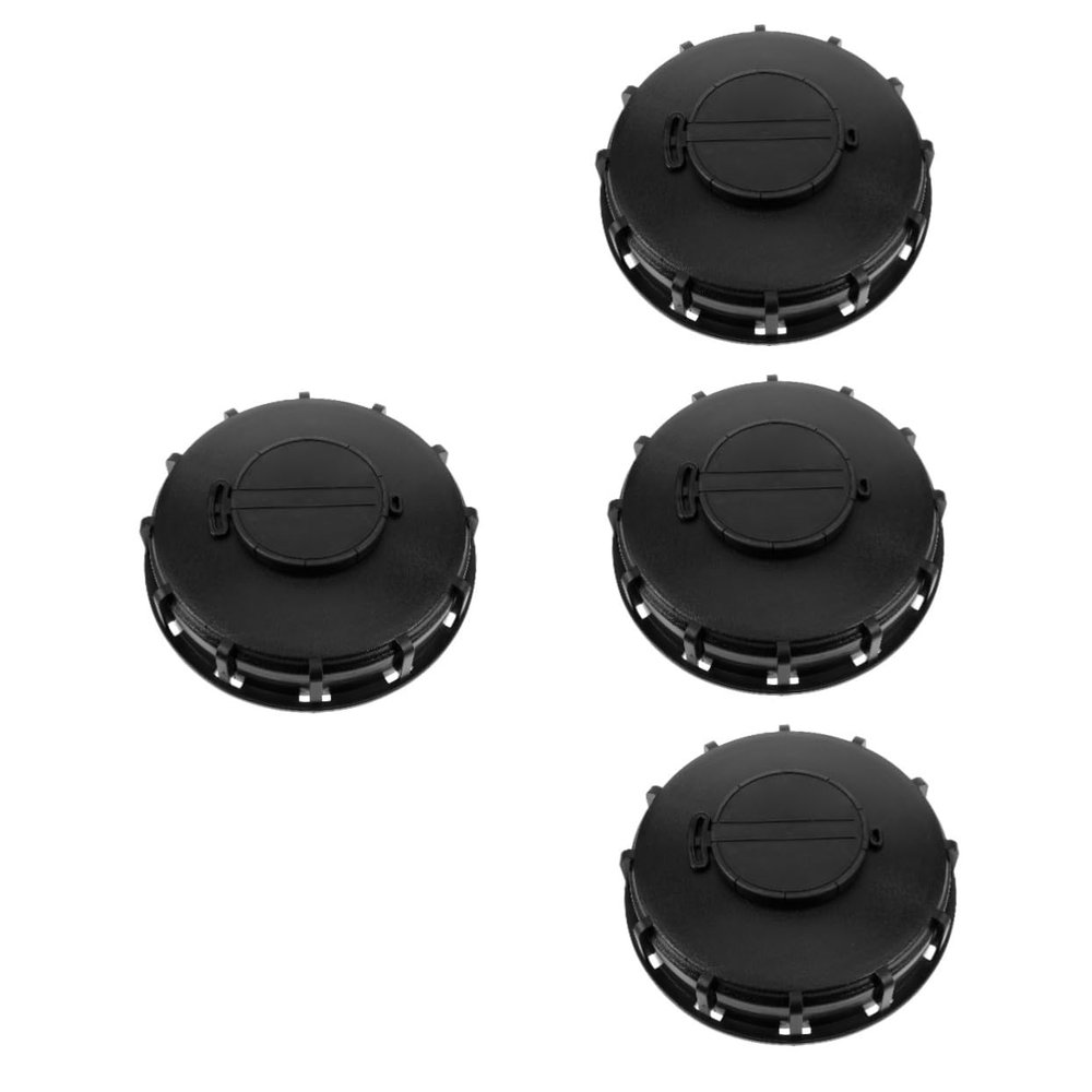 MUCKLILY 4-Piece IBC Tote Tank Lids, Breathable Plastic Screw-On Covers