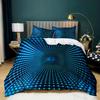 Abstract Geometric Tunnel 3-Piece Duvet Cover Set, 200 x 200 cm, Blue view 1