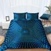 Abstract Geometric Tunnel 3-Piece Duvet Cover Set, 200 x 200 cm, Blue view 2