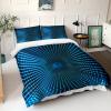 Abstract Geometric Tunnel 3-Piece Duvet Cover Set, 200 x 200 cm, Blue view 3