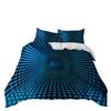 Abstract Geometric Tunnel 3-Piece Duvet Cover Set, 200 x 200 cm, Blue view 4