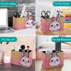 NTVOWPZO PU Leather Pencil Holder for Desk, Chubby Rabbit Pen Cup view 4