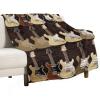 Soft Flannel Throw Blanket, 30 x 50 in, Guitar Pattern view 1