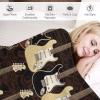 Soft Flannel Throw Blanket, 30 x 50 in, Guitar Pattern view 3