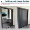 Folding Aluminum Partition Door with Lock and Keys, 30/32/34/36/38/40/42/46/48 in Wide, Double-Folding Sliding Privacy Door for Cabinets view 4