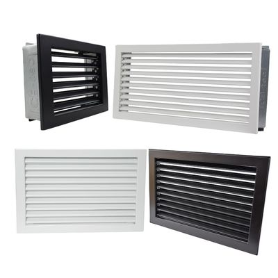 Cold Air Ventilation Grille for Fireplace/Stove, Fixed, 20 x 20 cm, Black