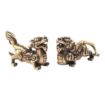 QQYDZSW Brass Qilin Figurine Set, 2-Piece