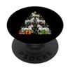 Santa Horses as a Christmas Tree Colorful Lights Farmer PopSockets with Interchangeable PopGrip view 1