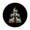 Santa Horses as a Christmas Tree Colorful Lights Farmer PopSockets with Interchangeable PopGrip view 3