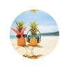 Beach Two Pineapple Sea Premium Round Refrigerator Magnets view 1