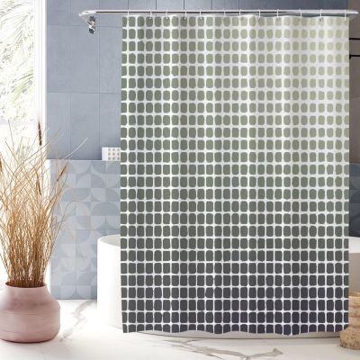 XUEDNGM Mold-Resistant Fabric Shower Curtain 130 x 170 cm, Multicolor Grid