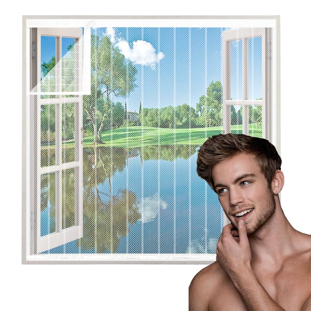 TYHJSH Transparent Window Screen, No Drilling or Screws
