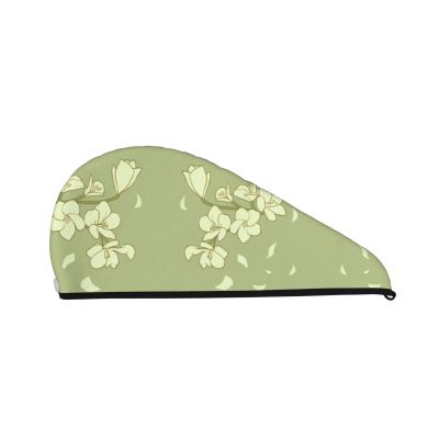 WANLON Cartoon Begonia Velvet Hair-Drying Cap for Women – Quick-Dry Turban Wrap