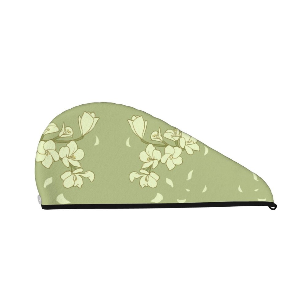 WANLON Cartoon Begonia Velvet Hair-Drying Cap for Women – Quick-Dry Turban Wrap
