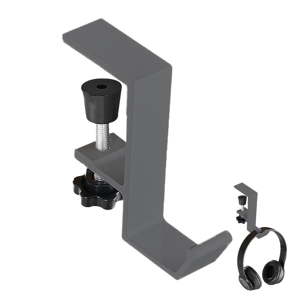 Removable Aluminum Desk Headphone Hook