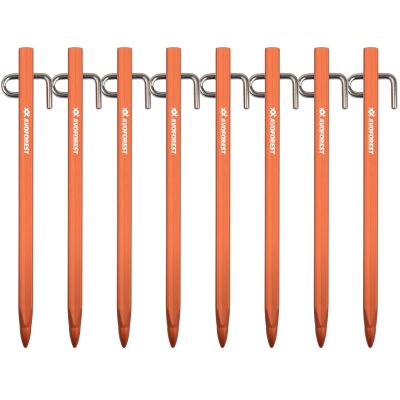 AVOFOREST Tent Stakes, 8-Pack, 8 in, Lightweight Aluminum, Orange