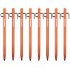AVOFOREST Tent Stakes, 8-Pack, 8 in, Lightweight Aluminum, Orange view 1