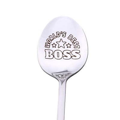Engraved Best Boss Spoon Gift for Men and Women