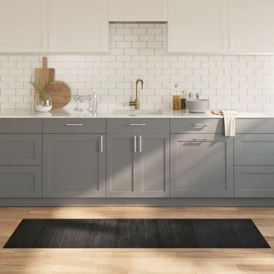 LXYZWRW Rectangular Bamboo Rug, Gray, 60 x 200 cm