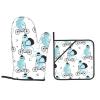 Cartoon Cat Oven Mitt and Pot Holder Set, Non-Slip and Heat Resistant view 1