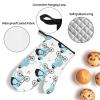 Cartoon Cat Oven Mitt and Pot Holder Set, Non-Slip and Heat Resistant view 3