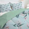 Qiwagu Comforter 220 x 240 cm, Light Blue Reversible Plant-Leaf Quilt, Washable, Coverless, Soft 200 GSM All-Season Blanket with 2 Pillowcases (Pillows Not Included) view 4