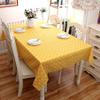 Homxi Yellow Geometric Cotton Tablecloth, 140 W x 250 L cm view 4
