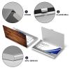 NHYDSPQ Metal Business Card Holder, Brown Wood-Grain Print view 4