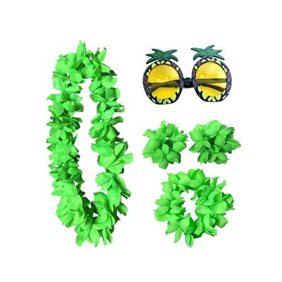 OATIPHO Hawaiian Pineapple Glasses, 5-Pack, Green