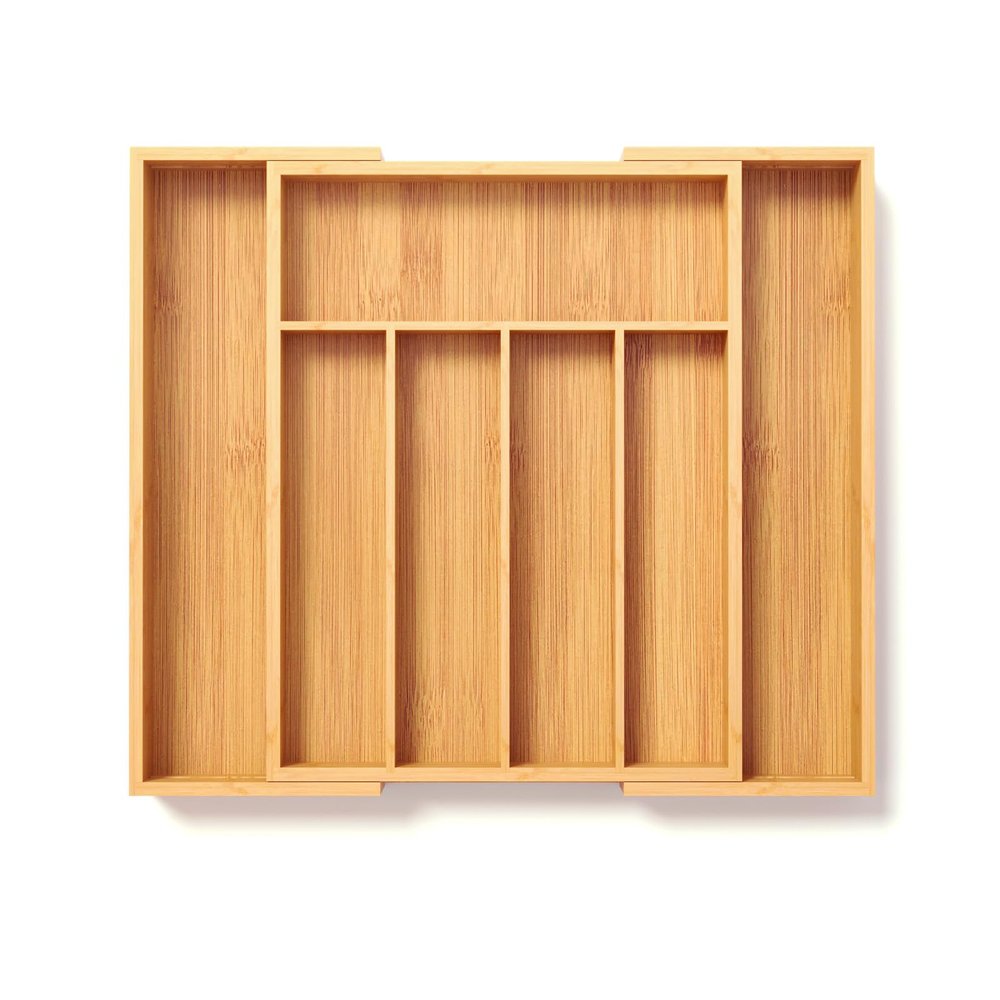 Fibogollo Bamboo Kitchen Drawer Organizer