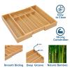 Fibogollo Bamboo Kitchen Drawer Organizer view 4