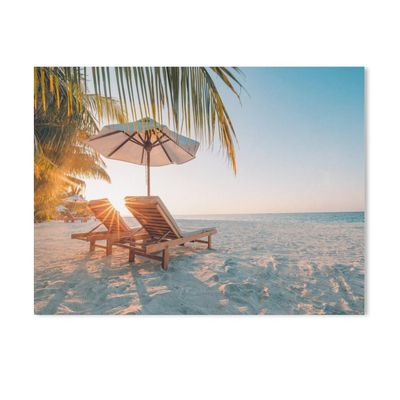 BEAYODKP Paint by Numbers Kit, Beach Paradise at Sunset, DIY Acrylic Painting for Kids, Adults and Beginners, 50 x 60 cm
