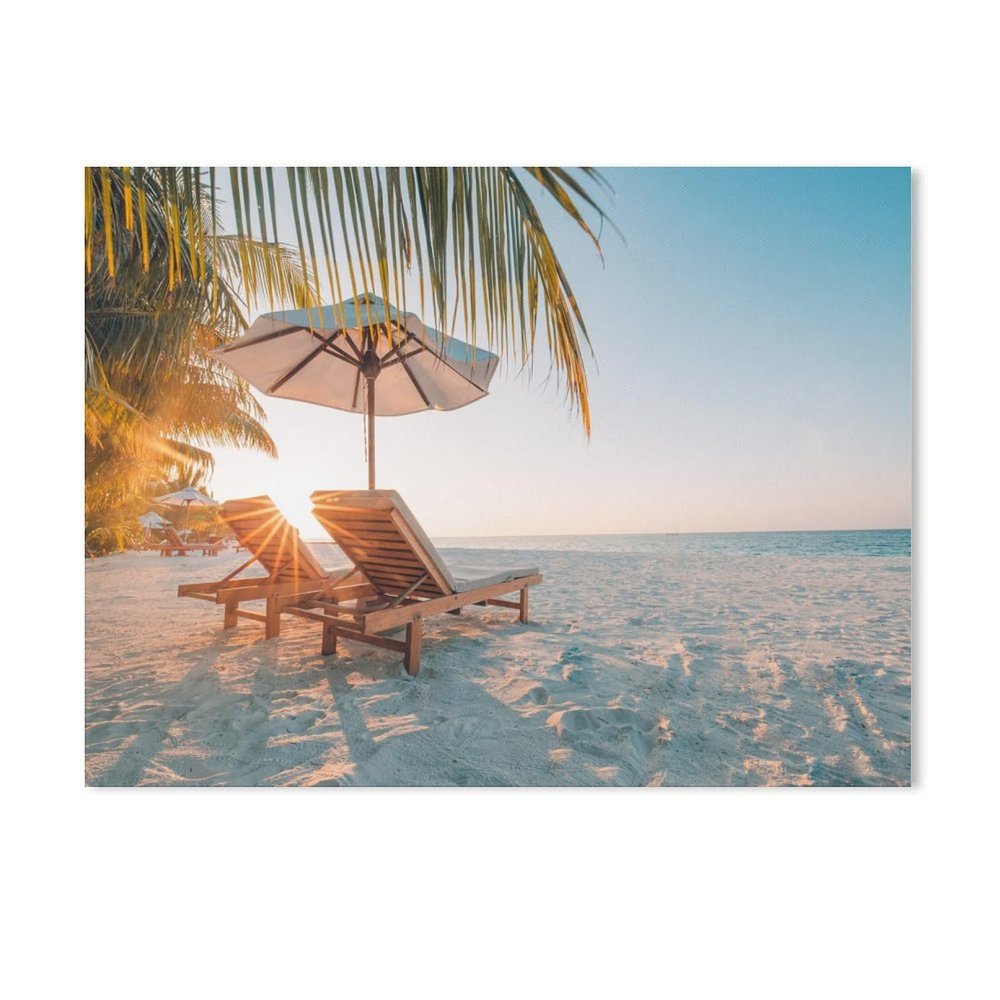 BEAYODKP Paint by Numbers Kit, Beach Paradise at Sunset, DIY Acrylic Painting for Kids, Adults and Beginners, 50 x 60 cm