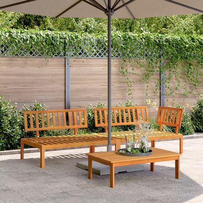 Homgoday 3-Piece Acacia Wood Pallet Sofa Garden Lounge Set