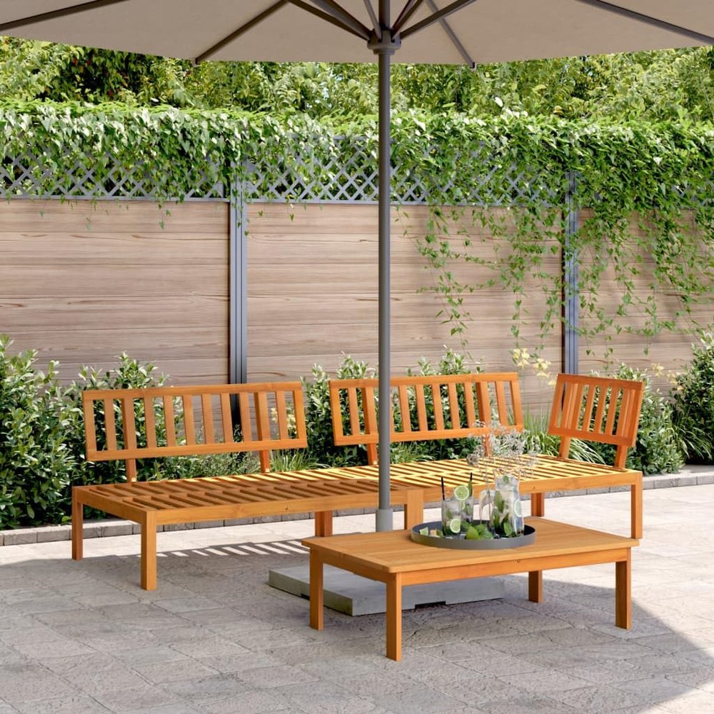 Homgoday 3-Piece Acacia Wood Pallet Sofa Garden Lounge Set