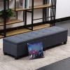 Cotton and Linen Storage Ottoman with Hidden Lock view 1
