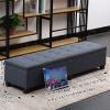 Cotton and Linen Storage Ottoman with Hidden Lock view 2
