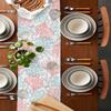 Rectangular Cotton-Linen Table Runner, Coral & Starfish Coastal Design, 33 x 183 cm view 2