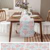 Rectangular Cotton-Linen Table Runner, Coral & Starfish Coastal Design, 33 x 183 cm view 3