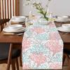 Rectangular Cotton-Linen Table Runner, Coral & Starfish Coastal Design, 33 x 183 cm view 4