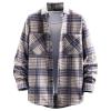 Bauzuoyo Men's Long-Sleeve Flannel Shirt Jacket with Sherpa Lining view 1