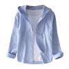 Bauzuoyo Men's Linen Blazer, Spring-Fall Hooded Casual Jacket with Buttons, Lightweight Sports Coat and Linen Shirt, Comfortable Slim Fit view 1