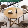Mid-Century Modern Round Solid Wood Dining Table view 3