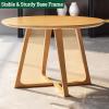 Mid-Century Modern Round Solid Wood Dining Table view 4