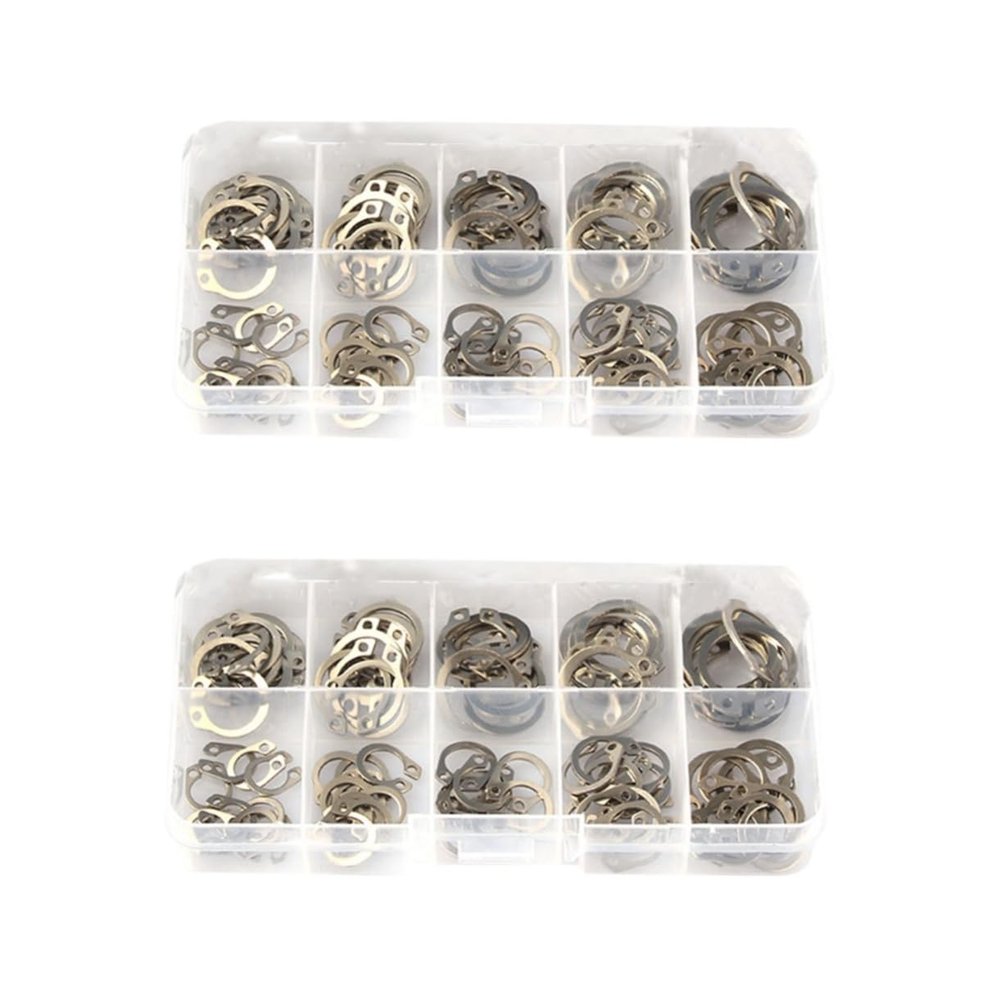 iplusmile 100-Piece Stainless Steel C-Shaped Axle Ring Set for Various Machine Models